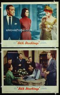 z783 SILK STOCKINGS 2 movie lobby cards '57 Fred Astaire, Cyd Charisse