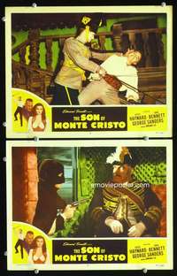 z811 SON OF MONTE CRISTO 2 movie lobby cards R47 duelling Louis Hayward
