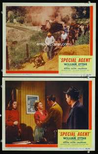 z816 SPECIAL AGENT 2 movie lobby cards '49 William Eythe, Reeves