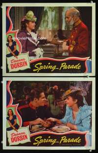 z818 SPRING PARADE 2 movie lobby cards '40 Deanna Durbin, Bob Cummings