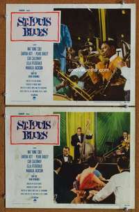 z822 ST. LOUIS BLUES 2 movie lobby cards '58 Nat King Cole playing!
