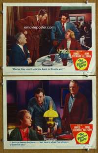 z838 STRATTON STORY 2 movie lobby cards '49 James Stewart, Allyson