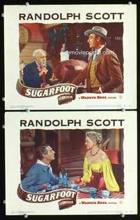 z845 SUGARFOOT 2 movie lobby cards '51 Randolph Scott, Adele Jergens