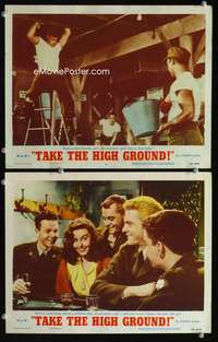 z855 TAKE THE HIGH GROUND 2 movie lobby cards '53 Stewart, Tamblyn