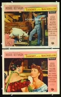 z856 TAMMY & THE BACHELOR 2 movie lobby cards '57 Debbie Reynolds