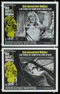 z862 TEN LITTLE INDIANS 2 movie lobby cards '66 scared Shirley Eaton!