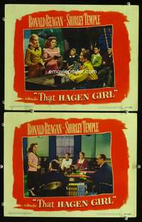 z872 THAT HAGEN GIRL 2 movie lobby cards '47 teenager Shirley Temple!