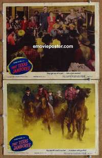 z874 THAT TEXAS JAMBOREE 2 movie lobby cards '46 Hoosier Hotshots!