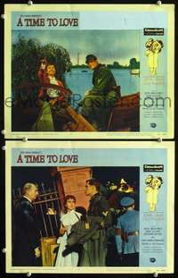 z894 TIME TO LOVE & A TIME TO DIE 2 movie lobby cards '58 John Gavin