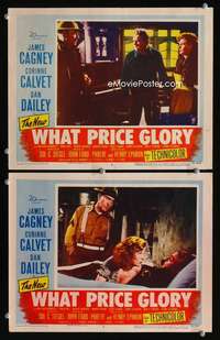 z963 WHAT PRICE GLORY 2 movie lobby cards '52 James Cagney, Calvet