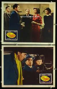 z967 WHERE THE SIDEWALK ENDS 2 movie lobby cards '50 Andrews, Tierney