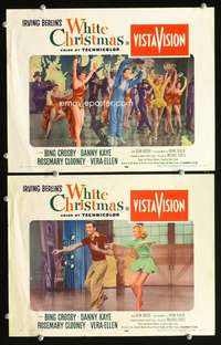 z970 WHITE CHRISTMAS 2 movie lobby cards '54 Vera-Ellen dance numbers!