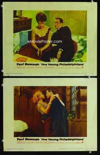 z994 YOUNG PHILADELPHIANS 2 movie lobby cards '59 Paul Newman & babes!
