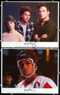 z995 YOUNGBLOOD 2 movie lobby cards '86 Lowe, Patrick Swayze, hockey!