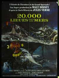 b342 20,000 LEAGUES UNDER THE SEA French one-panel movie poster R70s Verne