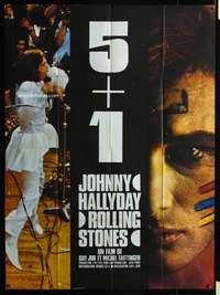 b343 5 + 1 French one-panel movie poster '70 The Rolling Stones & Hallyday!