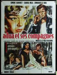 b345 ADUA & HER FRIENDS French one-panel movie poster '60 Signoret by Symeoni