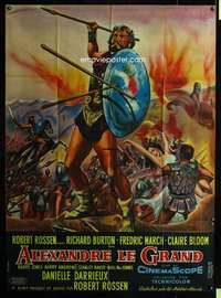 b348 ALEXANDER THE GREAT French one-panel movie poster '56 Richard Burton