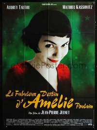 b350 AMELIE French one-panel movie poster '01 Audrey Tautou close up!