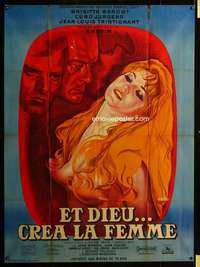 b352 AND GOD CREATED WOMAN French one-panel movie poster R64 Peron art!