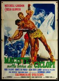 b125 ATLAS AGAINST THE CYCLOPS Italian one-panel movie poster '61 by Deseta!