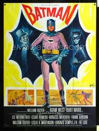 b358 BATMAN French one-panel movie poster '66 hero Adam West by Grinsson!