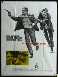 b377 BUTCH CASSIDY & THE SUNDANCE KID French one-panel movie poster '69