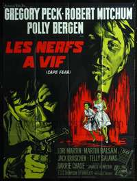 b383 CAPE FEAR French one-panel movie poster '62 great different art!