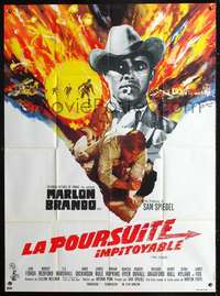 b392 CHASE French one-panel movie poster '66 Brando, Jane Fonda, Siry art!