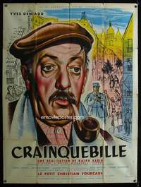 b412 CRAINQUEBILLE French one-panel movie poster '54 Ralph Habib, cool art!