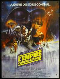 b439 EMPIRE STRIKES BACK French one-panel movie poster '80 GWTW art style!