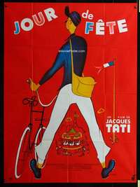 b523 JOUR DE FETE French one-panel movie poster R70s Jacques Tati by Peron!