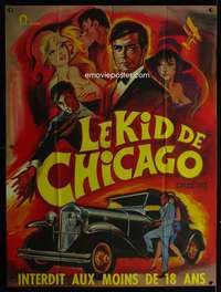 b393 CHICAGO KID French one-panel movie poster '45 cool Accaro art!