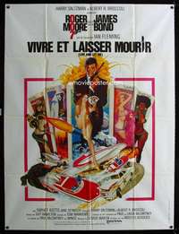b562 LIVE & LET DIE French one-panel movie poster '73 Moore as James Bond!