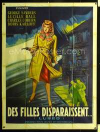 b567 LURED French one-panel movie poster '47 great art of Lucille Ball!