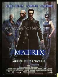 b585 MATRIX French one-panel movie poster '99 Keanu Reeves, Wachowski
