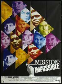 b594 MISSION IMPOSSIBLE French one-panel movie poster '67 Vaissier art!