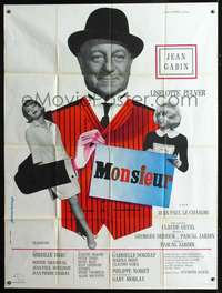 b599 MONSIEUR French one-panel movie poster '64 Jean Gabin by Bourduge!