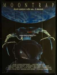 b602 MOONTRAP French one-panel movie poster '88 cool science fiction image!