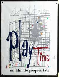 b638 PLAYTIME French one-panel movie poster '67 Jacques Tati, great art!