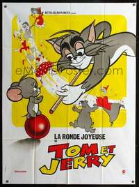 b728 TOM & JERRY French one-panel movie poster '60s they're shooting pool!