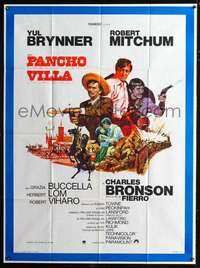 b743 VILLA RIDES French one-panel movie poster '68Brynner,Mitchum,Peckinpah