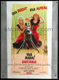 b745 VIVA MARIA French one-panel movie poster '66 Brigitte Bardot, Moreau