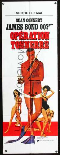 b323 THUNDERBALL French doorpanel movie poster R80s Connery as Bond!