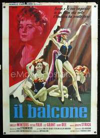 b127 BALCONY Italian one-panel movie poster '63 sexy Deseta showgirls art!