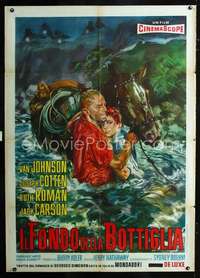 b135 BOTTOM OF THE BOTTLE Italian 1p R1962 different Ciriello art of Van Johnson & Ruth Roman!