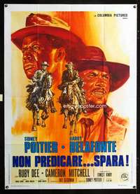 b140 BUCK & THE PREACHER Italian one-panel movie poster '74Poitier,Belafonte