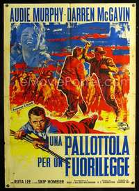 b141 BULLET FOR A BADMAN Italian one-panel movie poster '64 Audie Murphy