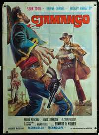 b150 CJAMANGO Italian one-panel movie poster '67 cool spaghetti western!