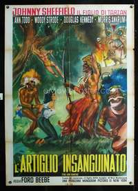 b215 LION HUNTERS Italian one-panel movie poster '63 Sheffield, Woody Strode
